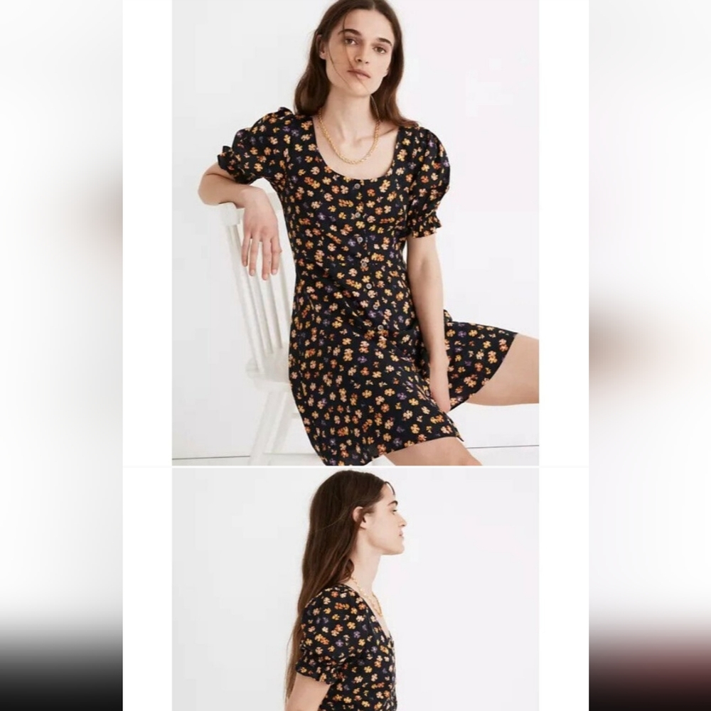 Madewell happy hibiscus button up floral dress